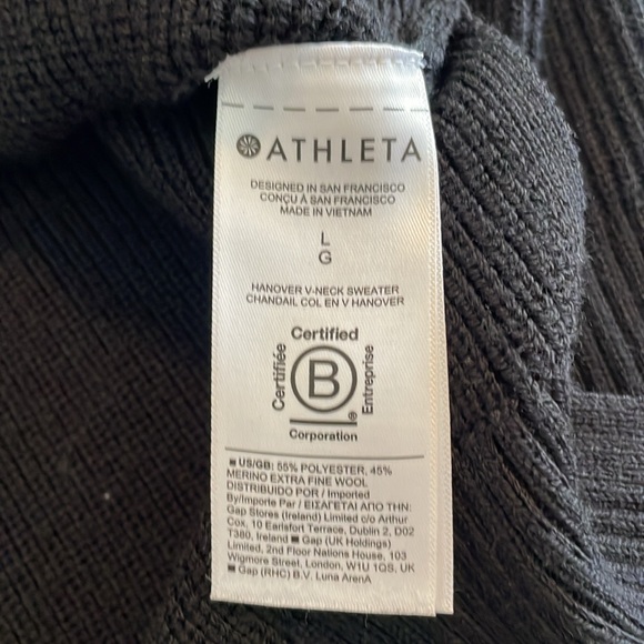 Athleta Hanover V-neck black sweater size large - Picture 6 of 6